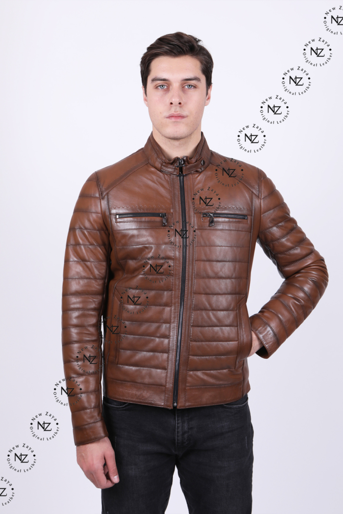 Erkek Antik Şişme Deri Ceket ZAYA6